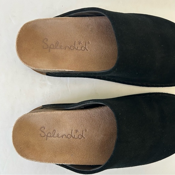 Splendid Black Suede Clog Shoe Minimalist Scandigirl Potato Casey NWOT Size 6 - Picture 5 of 10